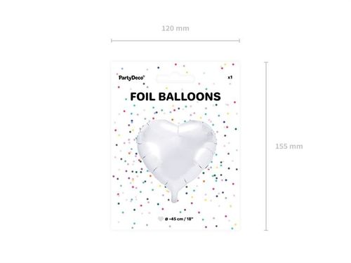 Balon foliowy serce, biały, 45cm na Arena.pl