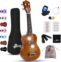 UKULELE SOPRANOWE BRĄZOWE + GRATIS ZESTAW AKCESORIÓW POKROWIEC KOSTKI