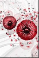 60CM 40CM OBRAZ ŚCIENNY CZERWONY DMUCHAWCE 4 DRUK PŁÓTNO RAMA