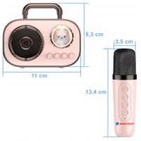 BEZPRZEWODOWY ZESTAW DO KARAOKE DLA DZIECI GŁOŚNIK BLUETOOTH + 2 MIKROFONY