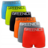 6x MAJTKI BOKSERKI BEZSZWOWE MĘSKIE ELASTYCZNE GREENICE KOLOROWE ROZM M/L