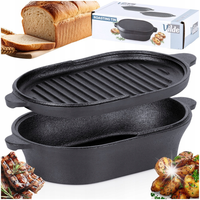 Brytfanna ŻELIWNA brytfanka garnek naczynie do pieczenia patelnia grill 2w1