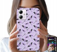 ETUI DO MOTOROLA MOTO G14 - MODNE WZORY WIDŁY SERCA KOKARDKI KOKARDA