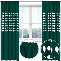 Zasłona nowoczesna GLAMUR dziury 145x250 zielona