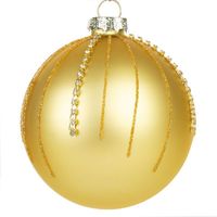 Bombka świąteczna szklana choinkowa BSZ141C 10cm złota x4