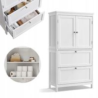 Regał łazienkowy SZAFKA WOLNOSTOJĄCA 2 szuflady drzwiczki 30x60x110cm