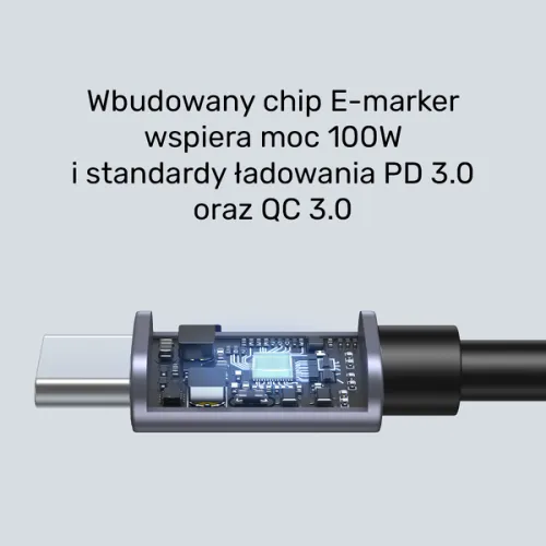 Unitek Kabel USB-C kątowy 90° PD100W 3m na Arena.pl