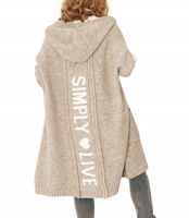 Mięsisty Luźny Sweter Kardigan ala Płaszcz Polska