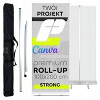 Rollup Roll-Up 100x200 Strong Z Wydrukiem Blockout Kreator Stand + Torba