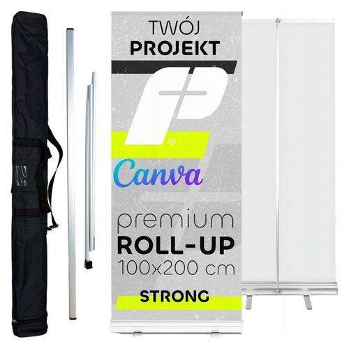 Rollup Roll-Up 100x200 Strong Z Wydrukiem Blockout Kreator Stand + Torba na Arena.pl