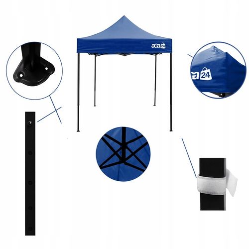 Namiot handlowy stoisko sprzedażowe pawilon 2x2 m kolor Niebieski AGA na Arena.pl