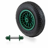 16318 Czarne pompowane koło do taczki uniwersalne kółko z ośką