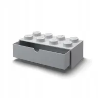 Pojemnik klocek z szufladą Lego Brick 8 Desk Drawer szary