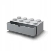 Pojemnik klocek z szufladą Lego Brick 8 Desk Drawer szary