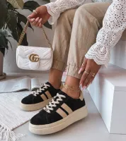 Czarne Skórzane Sneakersy Na Platformie Filippo 38