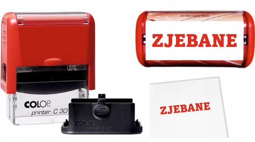 ŚMIESZNA PIECZĄTKA pieczątki 47x18 COLOP C30 automat TWÓJ NAPIS na Arena.pl