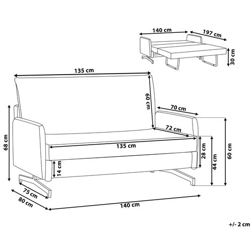 Sofa rozkładana beżowa BELFAST na Arena.pl