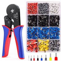 Zestaw Zaciskarka Praska Kabli Konektorów + 1800 Tulejek