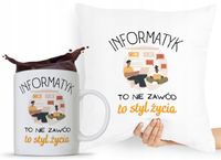 Zestaw Poduszka Kubek Dla Technika Informatyka Z Nadrukiem Ze Zdjęciem