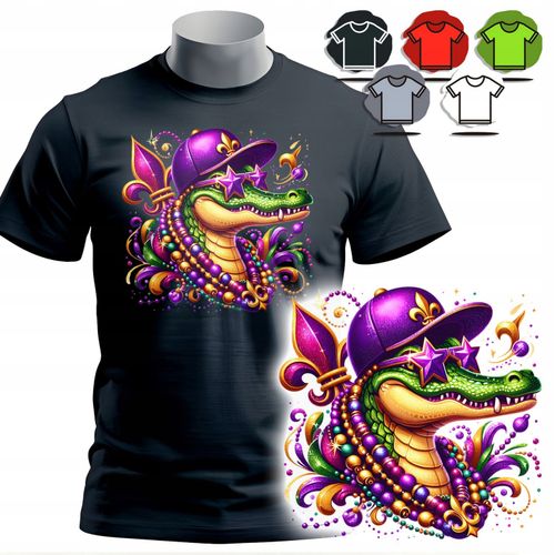 KOSZULKA T-SHIRT MĘSKI WZORY DO WYBORU - KROKODYL RAPER - XL na Arena.pl