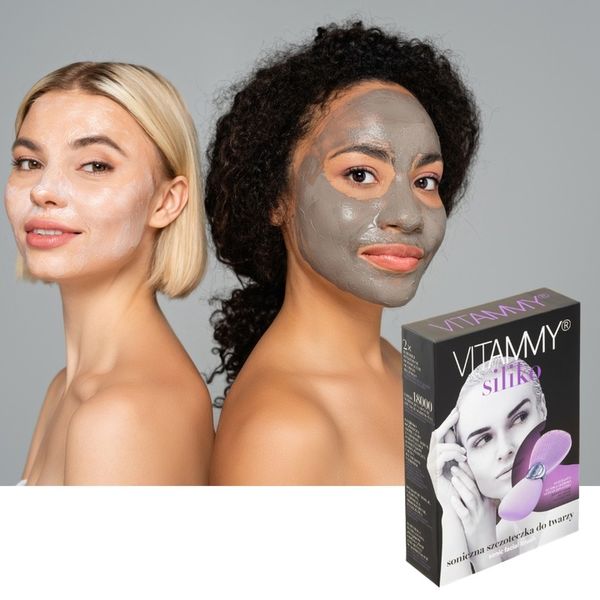 SONICZNA SZCZOTECZKA DO TWARZY PODGRZEWANA MASAŻER 2PROGRAMY VITAMMY SILIKO zdjęcie 3