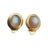 Klipsy - Labradoryt owalny w srebrze złoconym