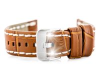Pasek skórzany do zegarka W49 - camel - 24mm