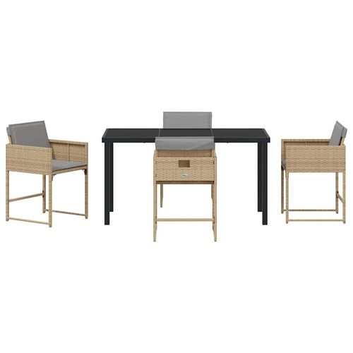 Zestaw do jadalni w ogrodzie 5 pcs Beżowy polirattan na Arena.pl