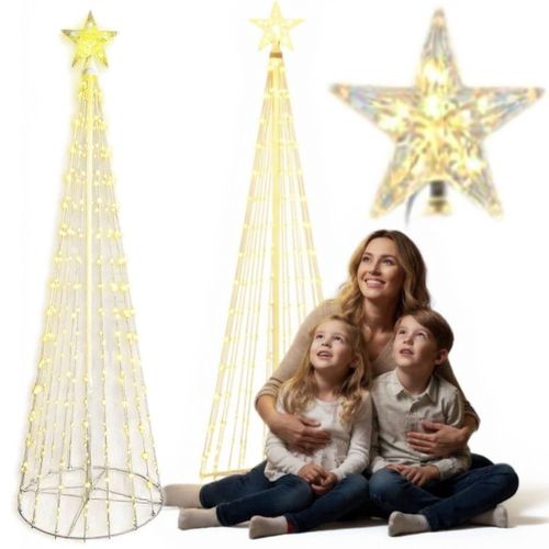 CHOINKA LED 180CM NA STELAŻU ZE ŚWIATEŁKAMI 8 TRYBÓW PROGRAMATOR IP44 na Arena.pl