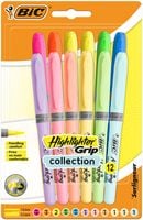 zakreślacz bic highlighter grip pastel 12kol. 3732