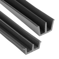 Prowadnice do szyb szkła meblowe, kpl górna + dolna, 125 cm, czarny