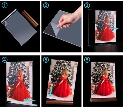 Uchwyt na tabliczki akrylowy stojak na menu A4 Srvnpioy 8 sztuk POWYSTAWOWY na Arena.pl