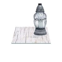 SZKLANA PODSTAWKA POD ZNICZE Z DEDYKACJĄ 30x30cm Dechy 115f