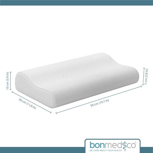 Poduszka Ortopedyczna Profilowana Pianka Memory 50x30 cm do Spania Biała na Arena.pl