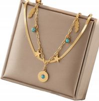 Złoty Naszyjnik Damski Pozłacany 18K Stal Chirurgiczna 316L