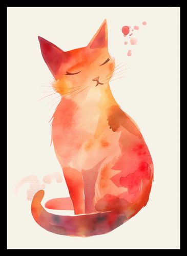 Plakat 25x35cm Akwarelowy Kot na Arena.pl