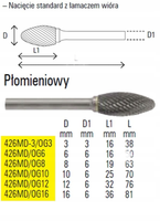 BETA PILNIK OBROTOWY PŁOMIENIOWY 8mm BE426MD-OG8