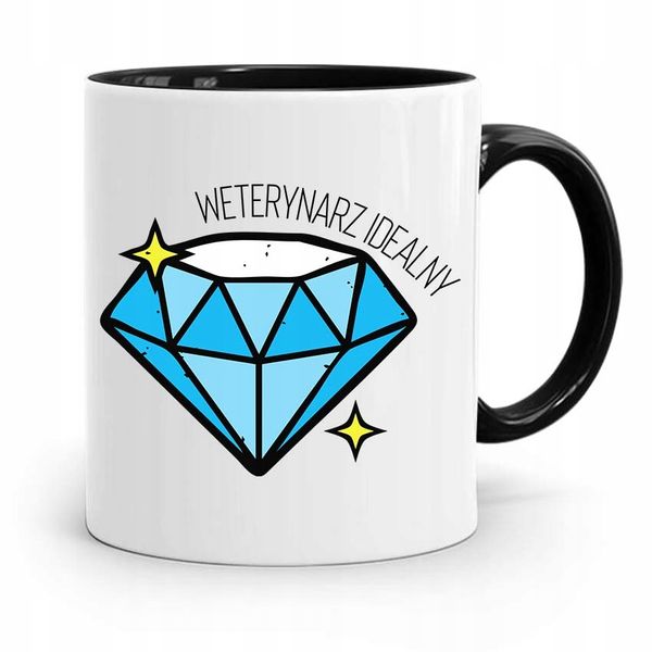 Kubek Czarny Dla Weterynarza Idealny Weterynarz Z Nadrukiem Ze Zdjęciem zdjęcie 1