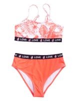 Kostium kąpielowy dziewczęcy dwuczęściowy pomarańczowy 128-134 YOCLUB