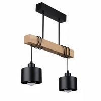 OPRAWA WISZĄCA ELZA X2 STAL DREWNO 50W CZARNA