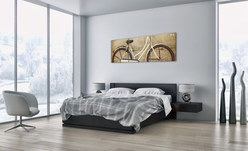 Obraz Na Płótnie - Rower Mur Tablica - 150X50 Cm - Ca150X50-3764 na Arena.pl