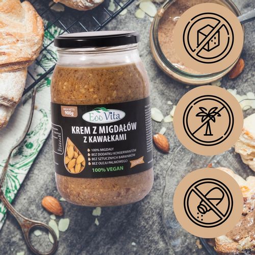 Pasta masło z migdałów migdałowe CRUNCH 900g na Arena.pl