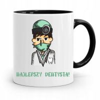 Kubek Czarny Prezent Dentysty Najlepszy Dentysta Z Nadrukiem Ze Zdjęciem