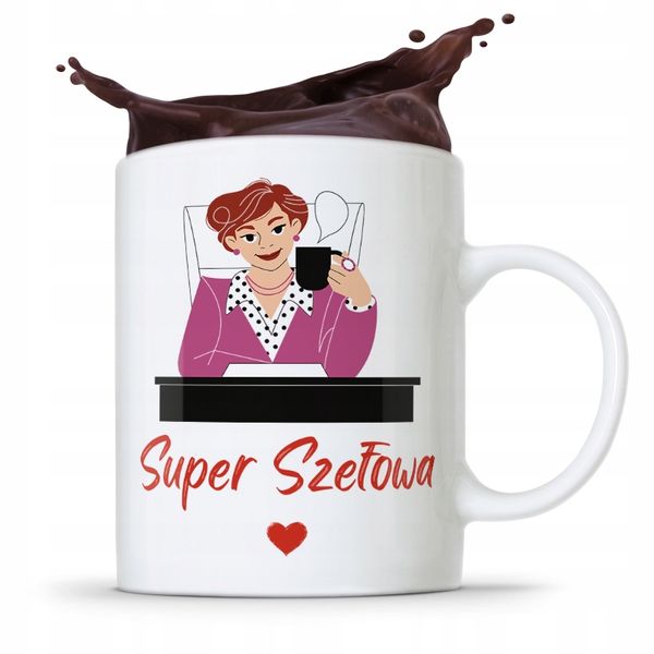 Kubek Prezent Dla Szefowej Super Szefowa Z Nadrukiem Ze Zdjęciem zdjęcie 1