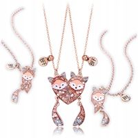 NASZYJNIK BFF PRZYJAŹNI NA MAGNES DLA PRZYJACIÓŁKI LIS PREZENT LISY 2szt.