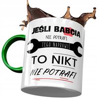 Kubek Zielony Dla Babci Babuni Na Dzień Babci Z Nadrukiem Ze Zdjęciem