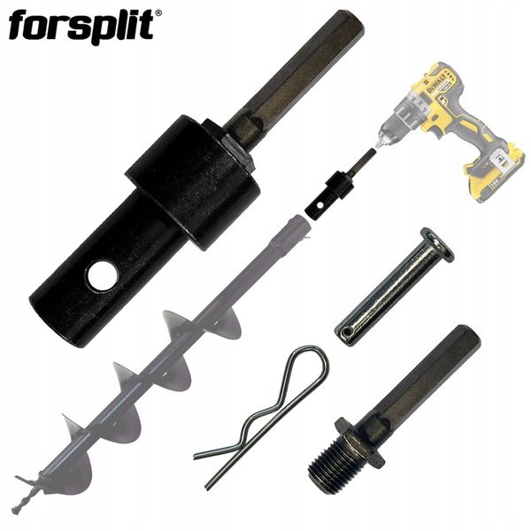 Adapter do wiertarki - Wkrętarka HEX > Wiertło do gleby 20 mm / świder zdjęcie 2