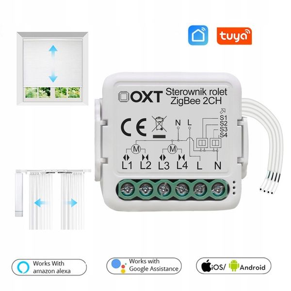 OXT Mini Sterownik 2 Rolety Markizy ZigBee TUYA zdjęcie 2