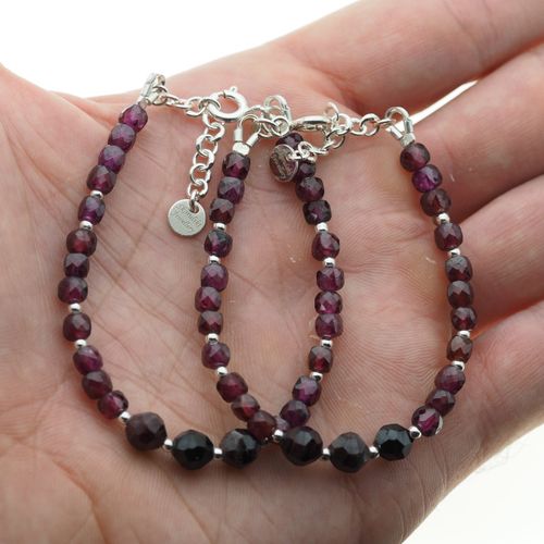 Bransoletka - Granat, Hematyt i srebro na Arena.pl