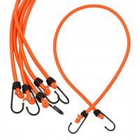 10X LINKA ELASTYCZNA Z HAKAMI METALOWYMI MOCOWANIA BAGAŻU PLANDEK 80CM